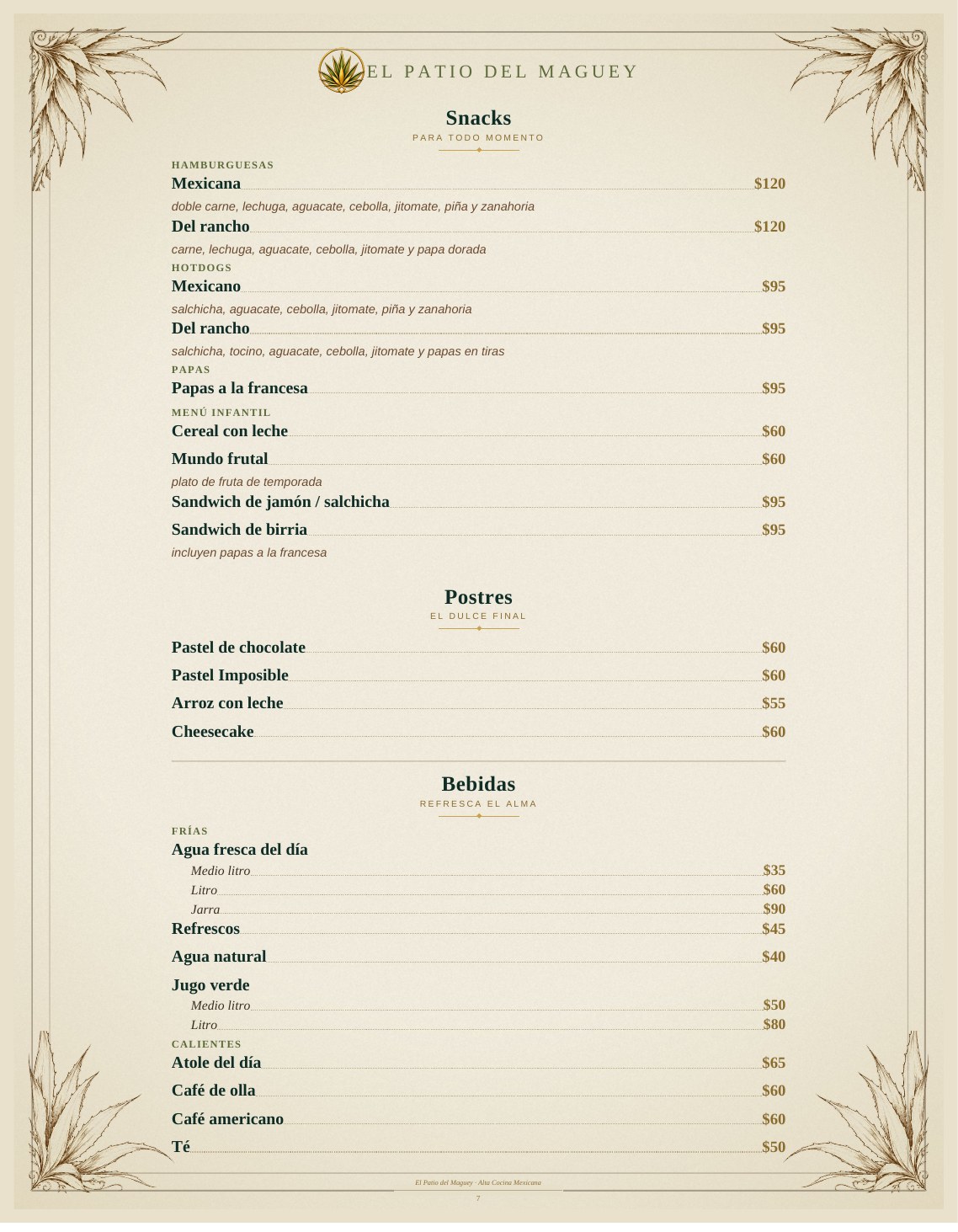 Menú de El Patio del Maguey — página 7
